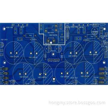 2-layer PCB, blue solder mask, OSP